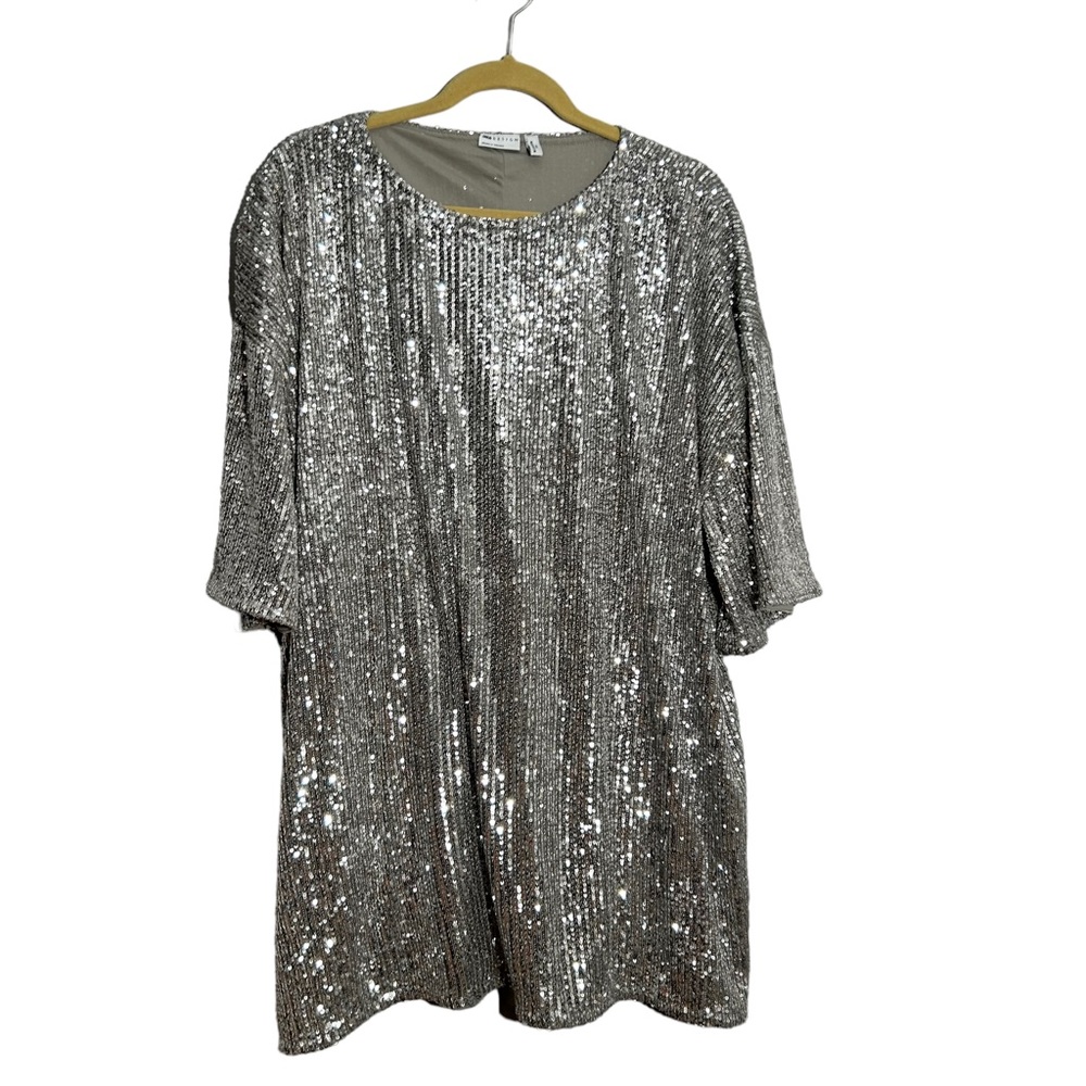 ASOS Curve Silver Sequin Blouse